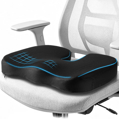 Memory Foam Seat Cushion, Ergonomic Coccyx Cushion for Car & Office Chair