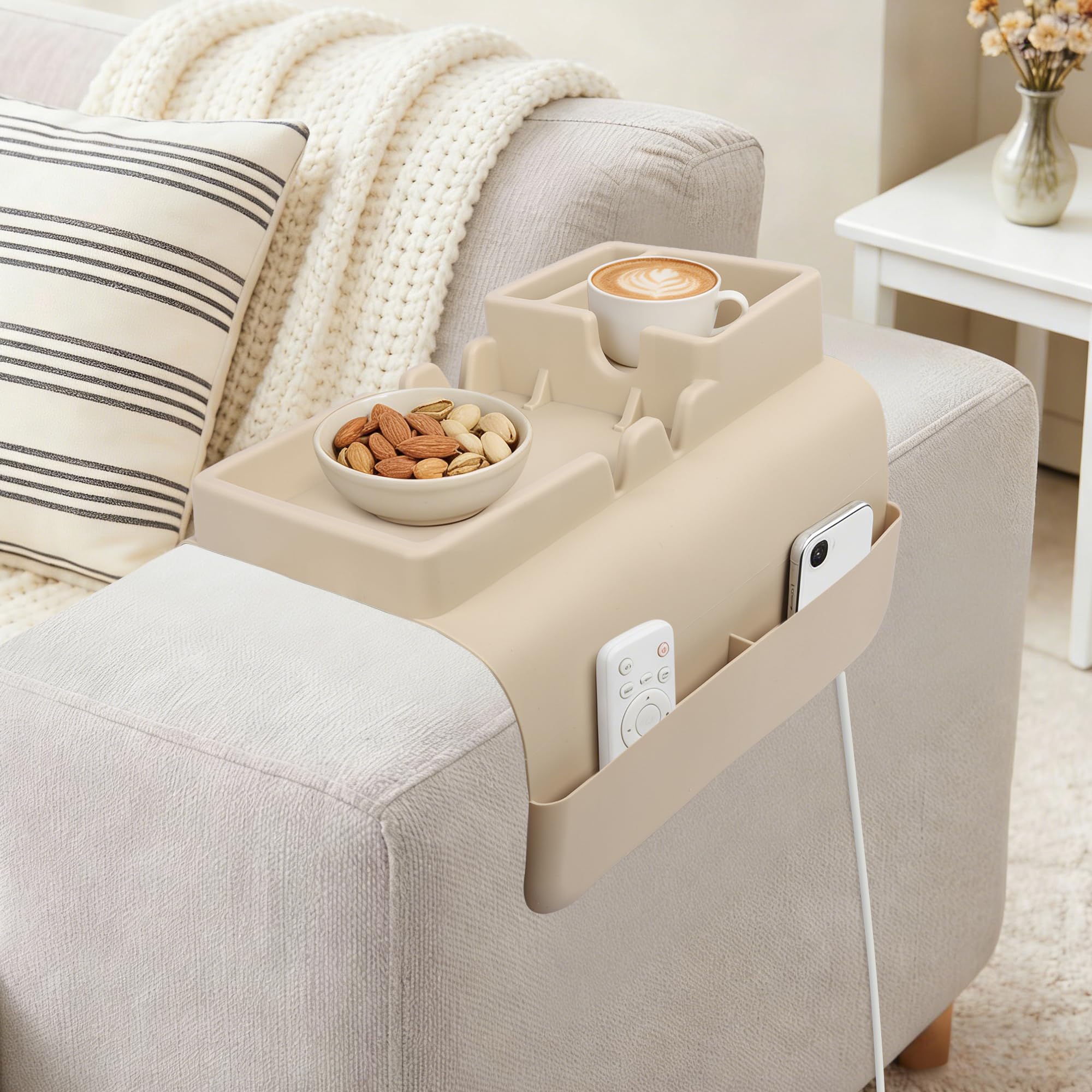 Silicone Sofa Arm Tray, Couch Cup Holder Tray, Sofa Armrest Organizer