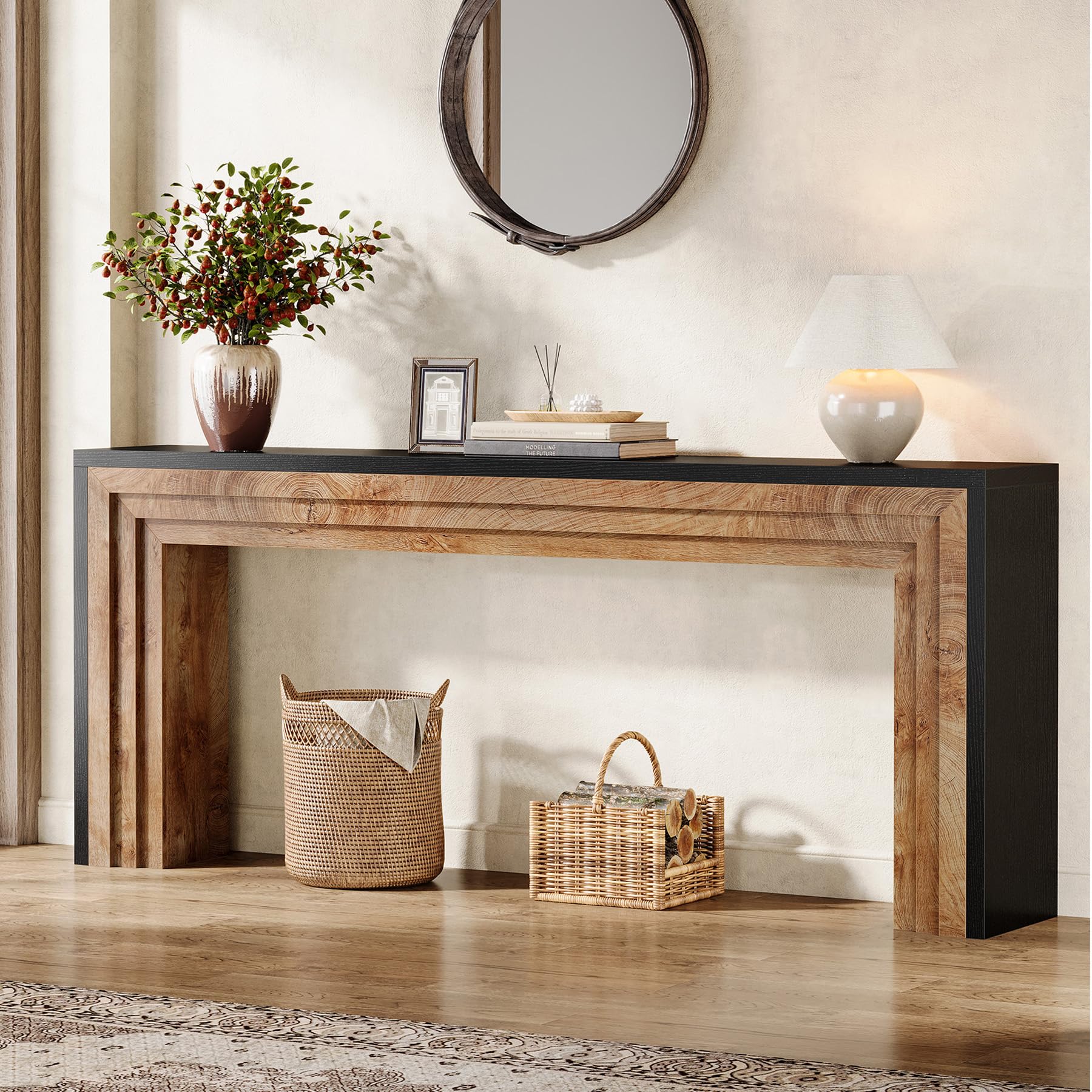 Tribesigns 180 cm Console Table, Farmhouse Slim Sofa Table Behind the Couch, Wooden Extra Long Hall Table for Living Room, Entryway, Hallway, Foyer