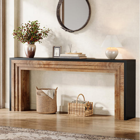 Tribesigns 180 cm Console Table, Farmhouse Slim Sofa Table Behind the Couch, Wooden Extra Long Hall Table for Living Room, Entryway, Hallway, Foyer