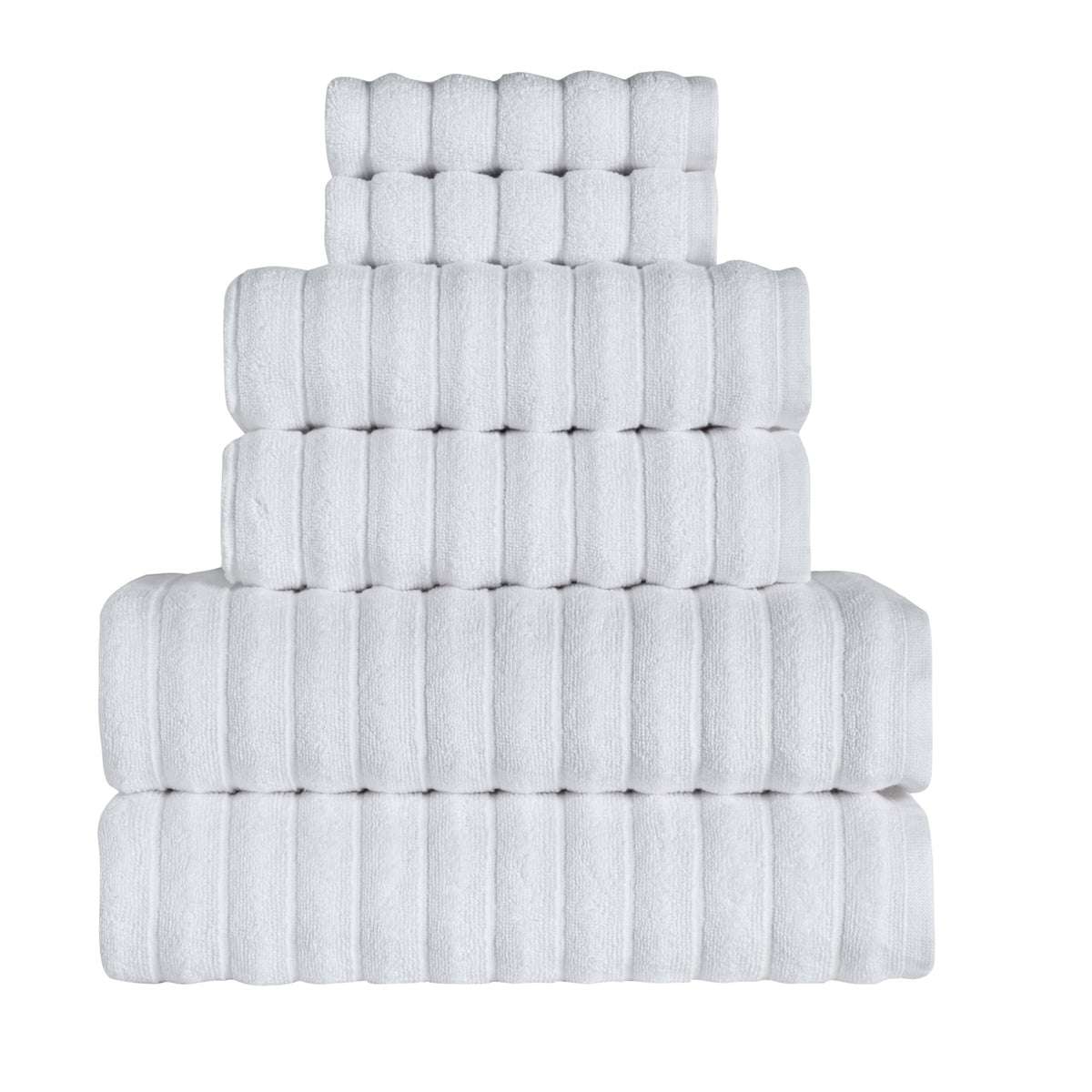 BERIBO Cloud Turkish Towels 100% Cotton - Set of 6-620gsm (Alpine White)