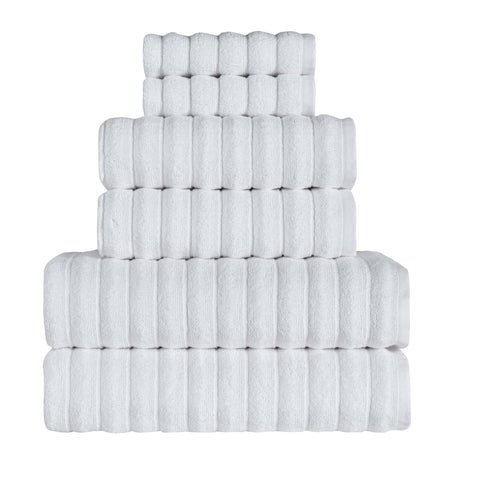 BERIBO Cloud Turkish Towels 100% Cotton - Set of 6-620gsm (Alpine White)