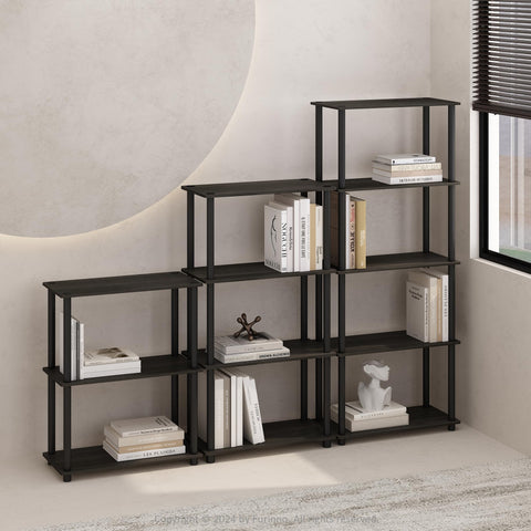 Furinno TURN-N-TUBE Book Shelf, 4-Tier Bookshelf, Bookcase with Multipurpose Compact Display Rack, 29.46 x 59.94 x 109.73 cm, for Living Room