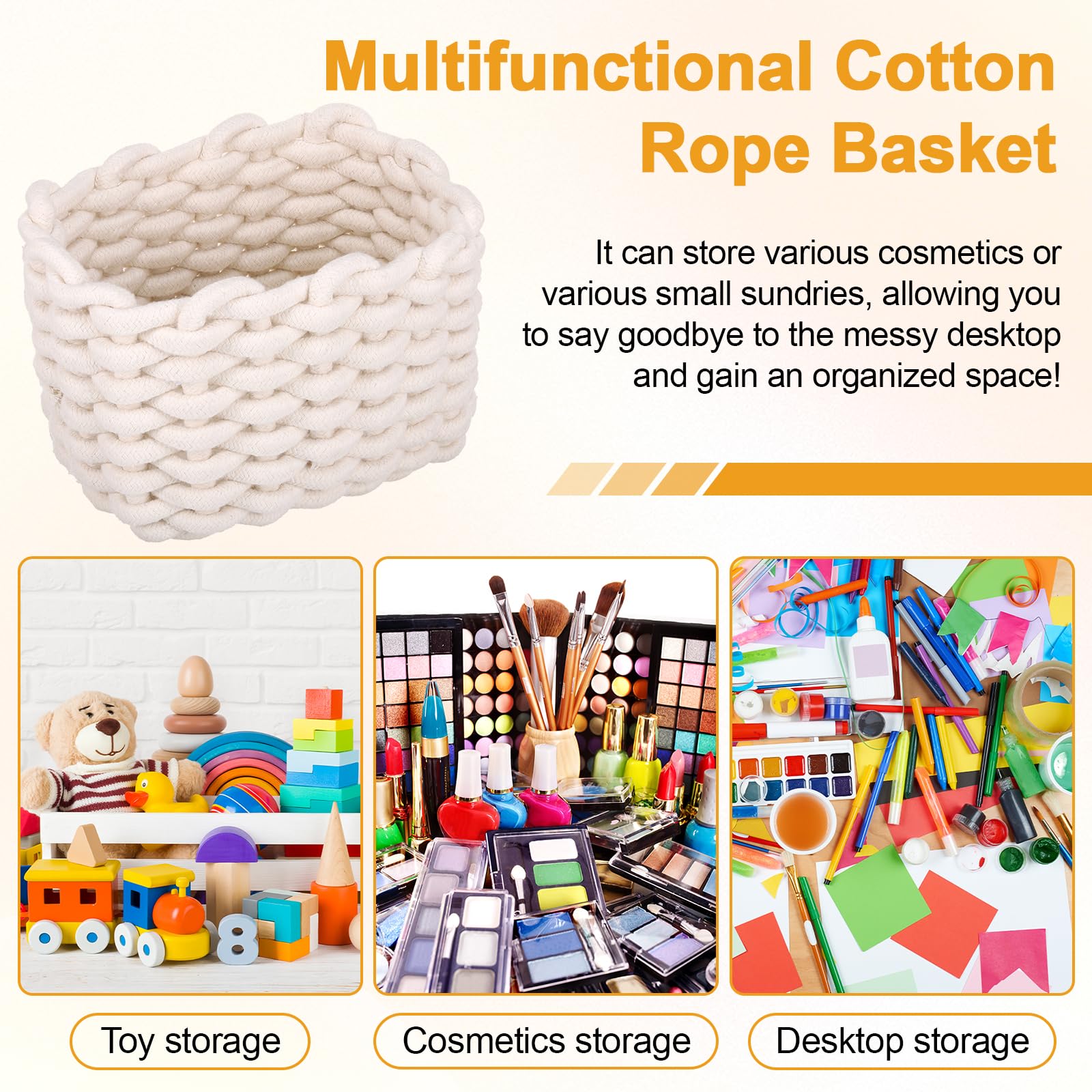 Yimomoyi Woven Storage Baskets, Cotton Rope Basket Woven Storage Baskets