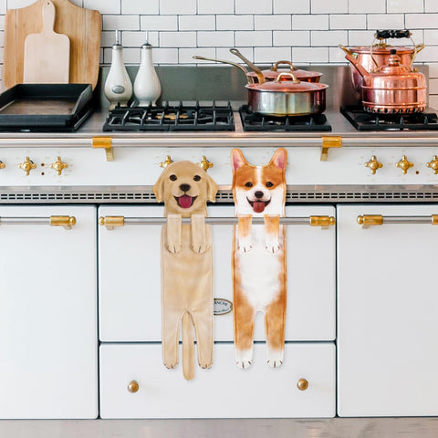 Golden Retriever Dog Funny Hand Towels for Bathroom Kitchen -Cute Decor Dog Dad Mum Women Fathers Mothers Day Easter Gifts Decorative Hanging