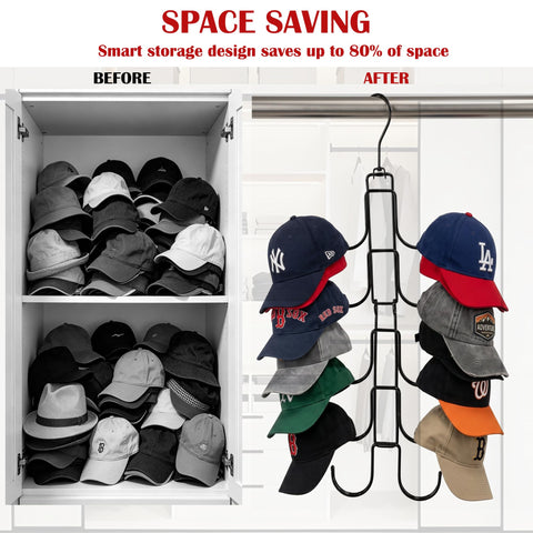 NINGFIST Hat Storage Organizer for Wall or Over the Door with 10 Hooks