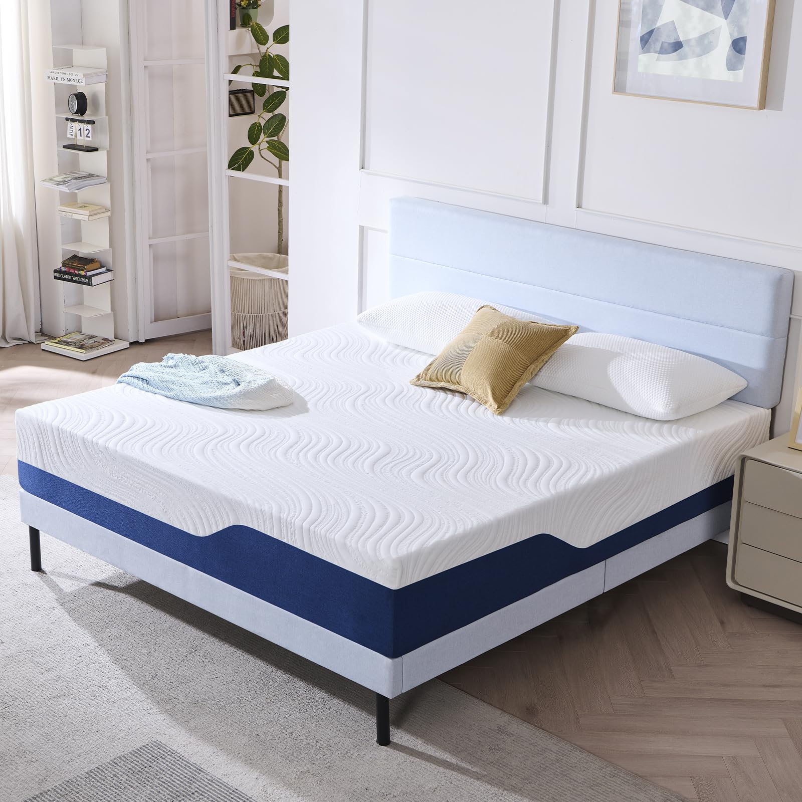 Hiimgo King Mattress Medium Firm Memory Foam Mattress 150x200x20cm