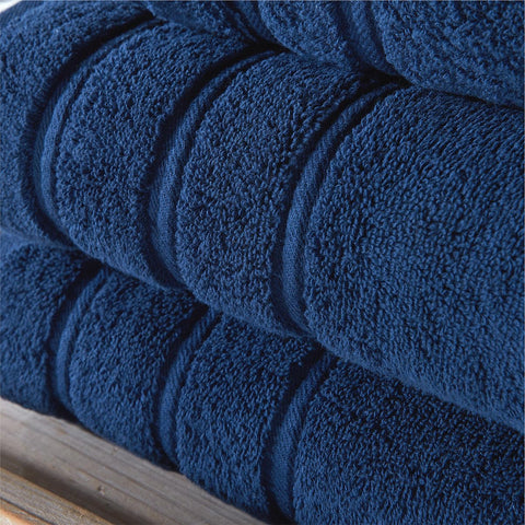 Christy Antalya Large Bath Towels | Set of 2 | 100% Turkish Cotton | 600GSM | Soft Plush Luxury Towel Set | 70cm x 125cm | Quick Dry | Denim Blue