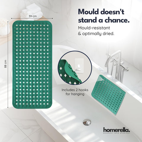 homerella Bath Mat Non Slip Anti Mould 88x39cm Shower Mat Non Slip Bath Mat