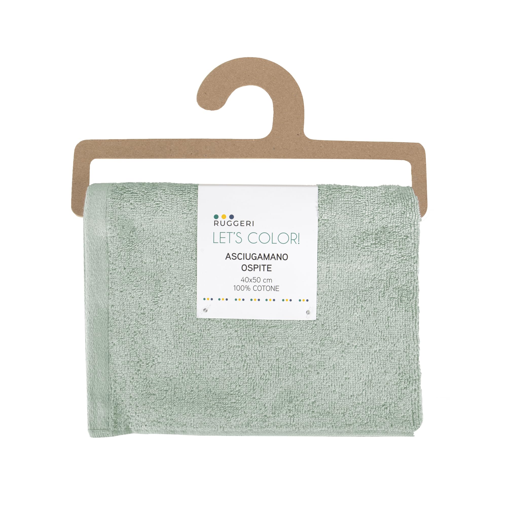 Ruggeri 4 Piece Guest Towel Set, 40x50 cm, Soft Cotton, Sage