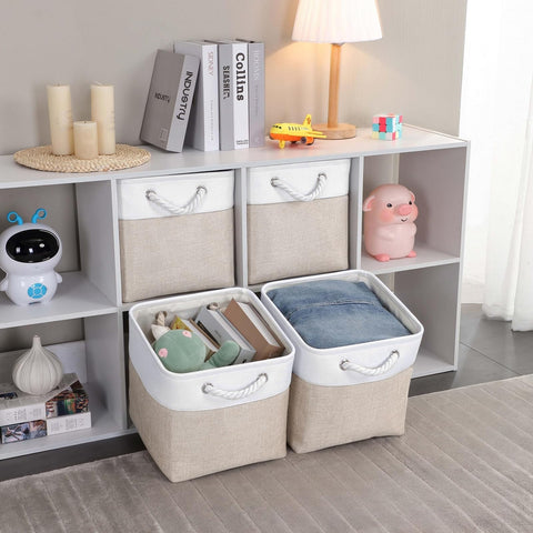 Mangata Fabric Storage Boxes, 28x28x28cm Storage Baskets Storage Cube Boxes for Organizing Clothes Shelf Nursery Home Closet