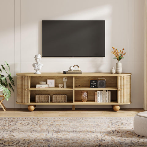 Tribesigns Farmhouse Fluted TV Stand, 70" Extra Long Media Console for 65/70/75 Inch TVs
