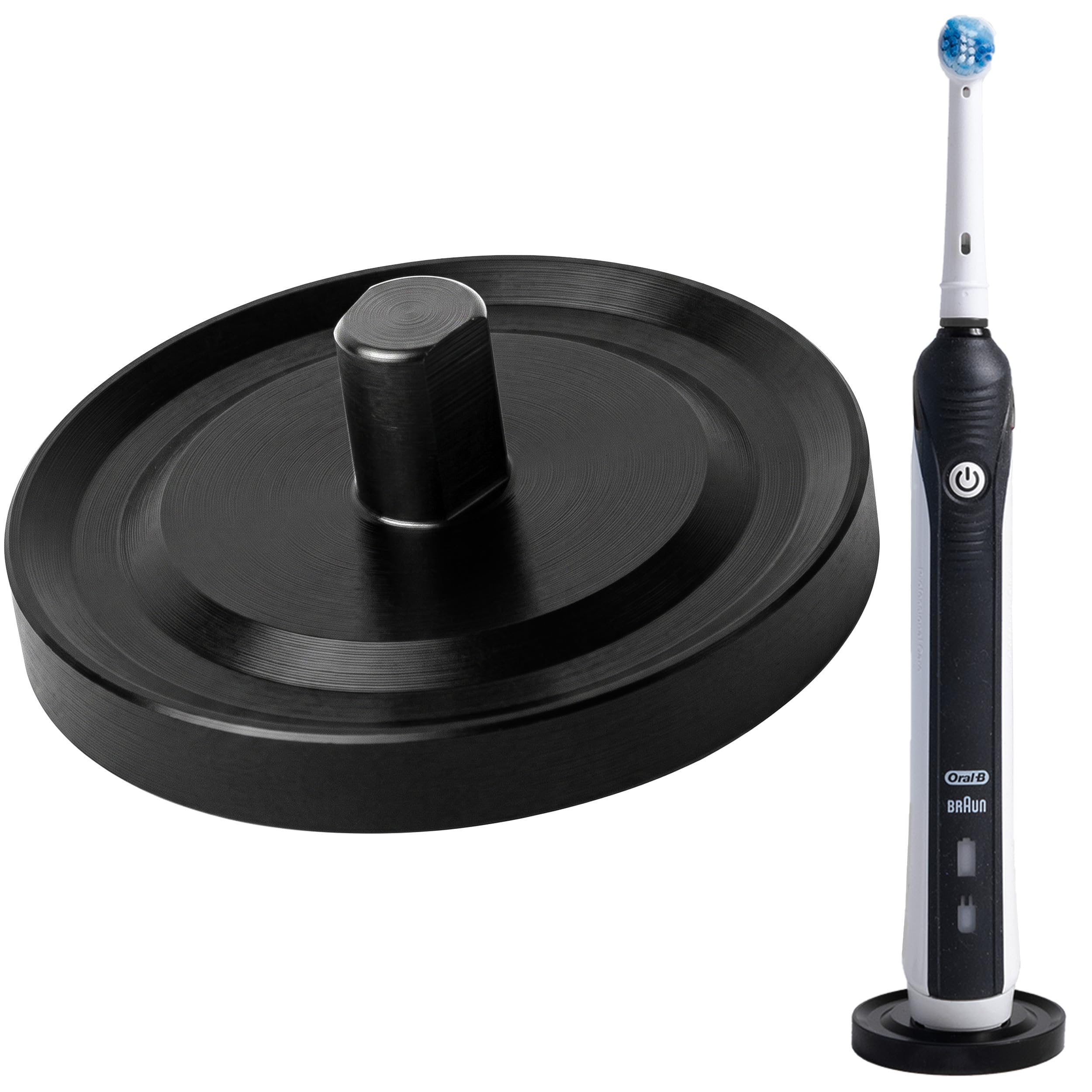 Relsy Black Oral-B Compatible Electric Toothbrush Holder for Bathroom, Aluminum Black Oral B Toothbrush Holder With Hygienic Drip Capture Stops
