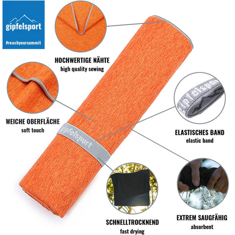 gipfelsport Microfibre Towel orange 1x M(110x50cm)