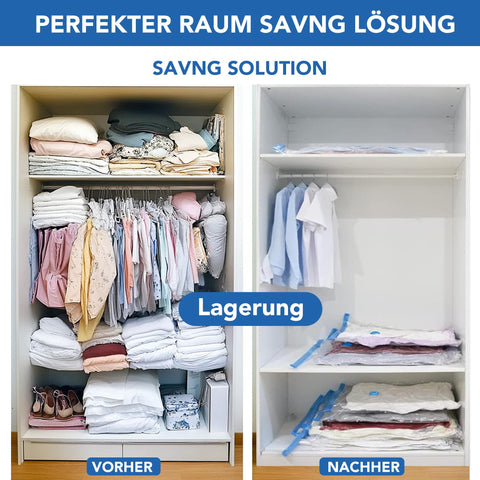 SKERITO Vacuum Bags for Clothes, 8 Jumbo, 100 x 80 cm, Storage Bag, Travel Vacuum Reusable Clothes Bag with Hand Pump
