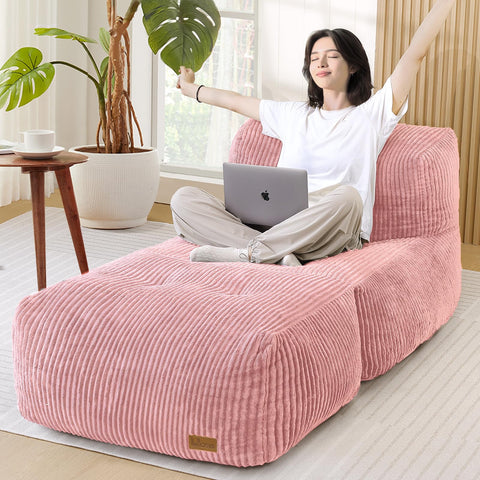 UODERS Big Bean Bag Chair for Adults, 170"x80" Lounger Large Bean Bag Sofa, Memory Foam Filled Beanbag Chair for Living Room, Bedroom, Balcony