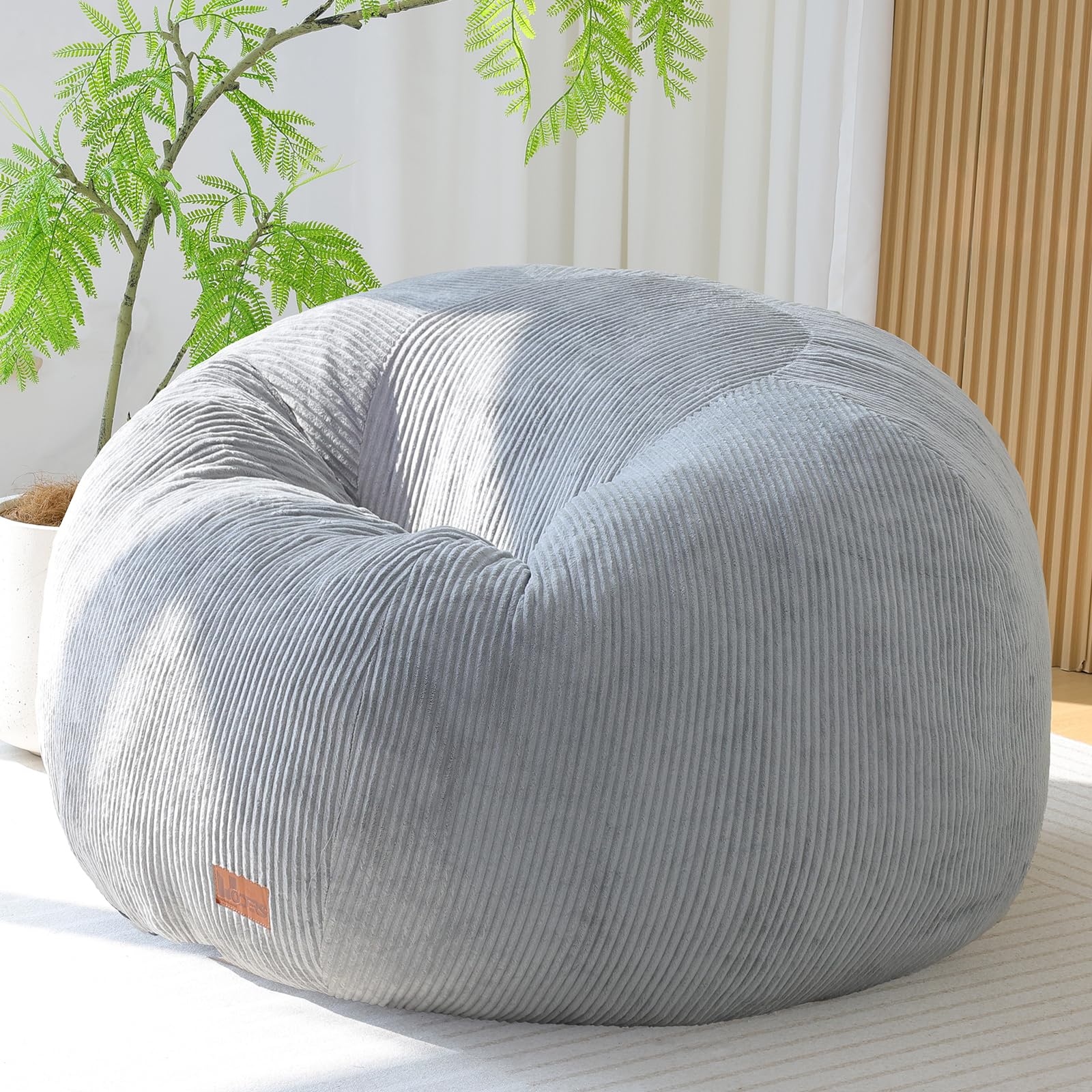UODERS Oval Bean Bag for Adults Kids & Teens, Large Bean Bag Chair with Corduroy Cover with Handle