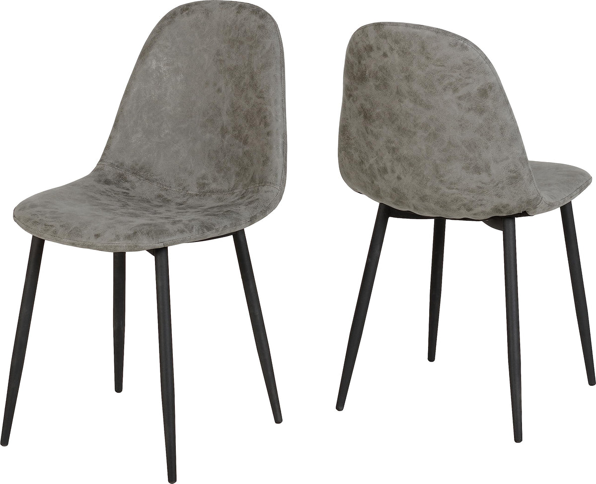 Seconique Athens Dining Chair Set of 2 in Grey Pu