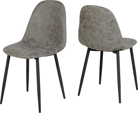 Seconique Athens Dining Chair Set of 2 in Grey Pu