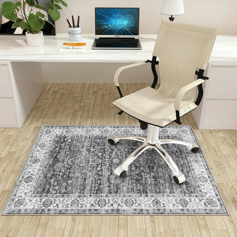 Office Chair Mat for Hardwood Floor, 90x120 cm Anti-Slip Computer Gaming Desk Mat, Multi-Purpose Floor Protector for Home Office Rolling Chair