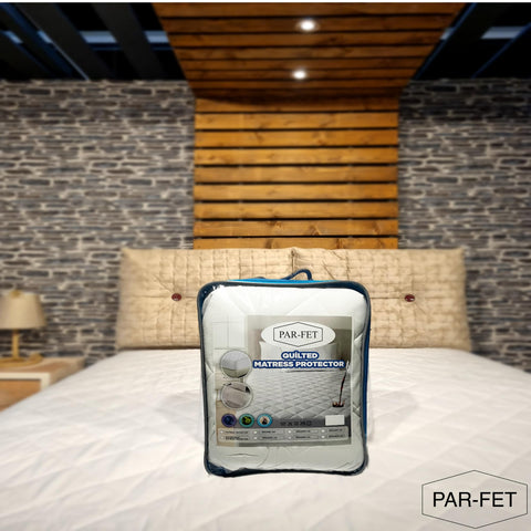 Cotton Mattress Protector, Waterproof, Quilted with Anti-Allergic, Anti Dust Mite, Soft and Quiet, Breathable (White, 140 x 200 cm)