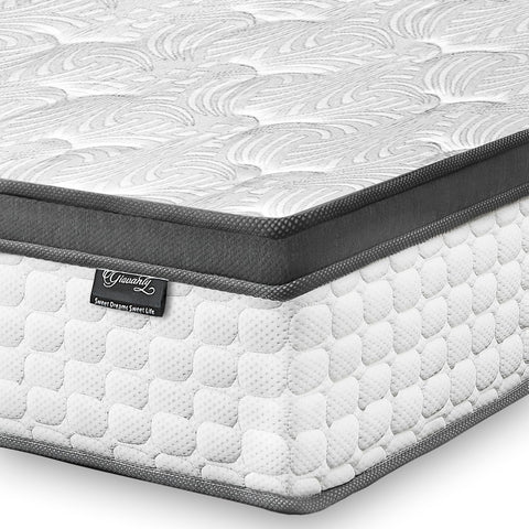 Giovanly 10 Inch King Size Mattress, Hybrid Mattress in a box Gel Memory Foam, Pocket Springs