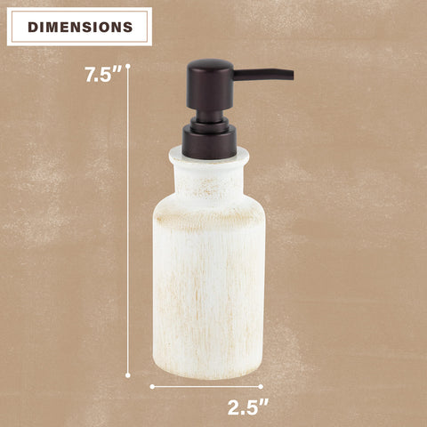 Creative Scents Rustic Luxe Bathroom Soap Dispenser - Beige Hand Soap Dispenser for Bathroom with Strong Easy Dispensing Pump