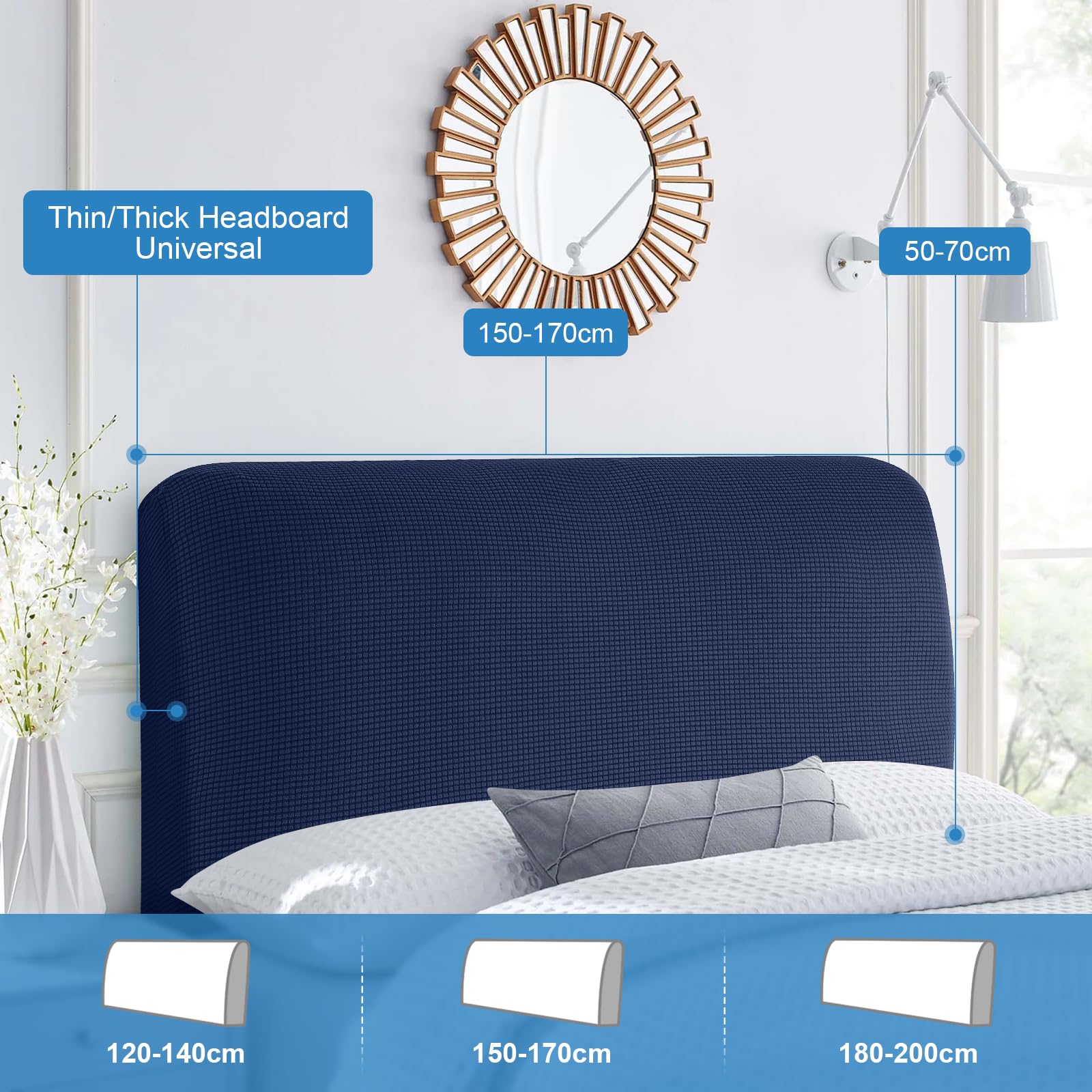 TAOCOCO Bed Headboard Covers King Size Headboard Cover,Elastic Head Board cover,Dustproof All-inclusive Headboard Protection Cover for King/Double