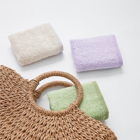 Vie TRIOMPHE 3-Pack Cloud Dream 100% Long Staple Cotton Zero Twist Flannel Towels Face Cloths