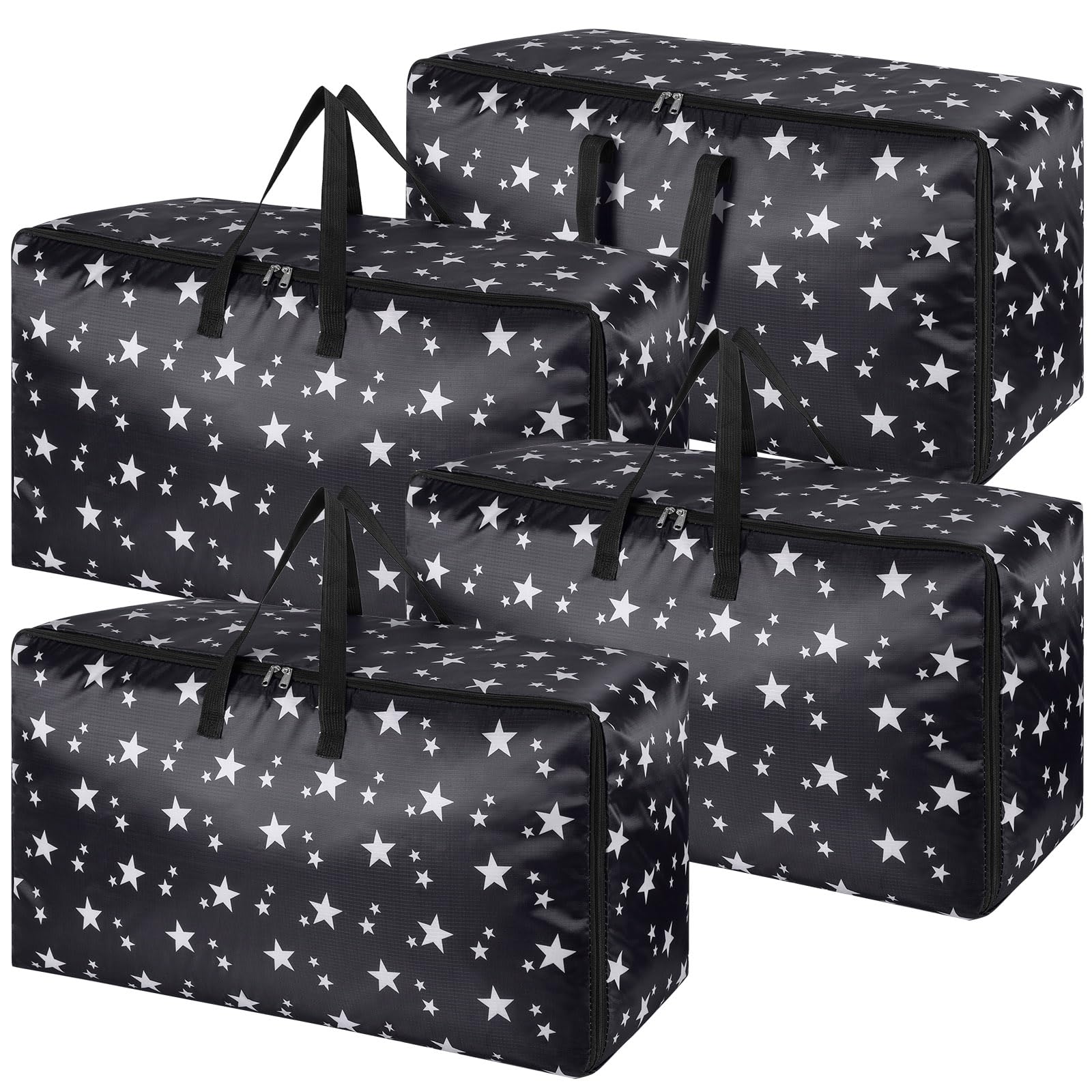 iespell 4 Pack Extra Large Storage Boxes with Lids, Heavy Duty Storage Boxes for Moving House Big Strong, Waterproof Clothes Storage Bags with Zips