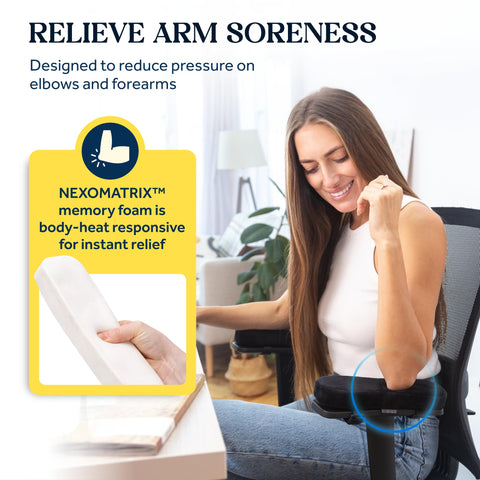 WESTERN COMFORT Thick Office Chair Arm Pads - Office Chair Arm Covers - Armrest Pillow (Flat)