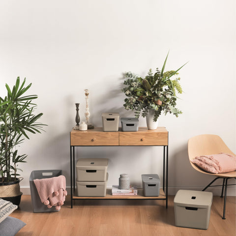 IDEA HOME Plastic Storage Box with Lid - Storage Boxes - Storage Organiser - Really Useful Boxes for Storing Various Items in the Living Room