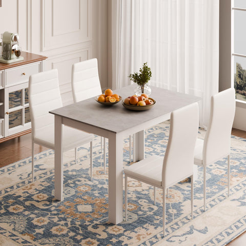 Mondeer Dining Table, Kitchen Table for 4 People, 120W x 80D x 75H cm