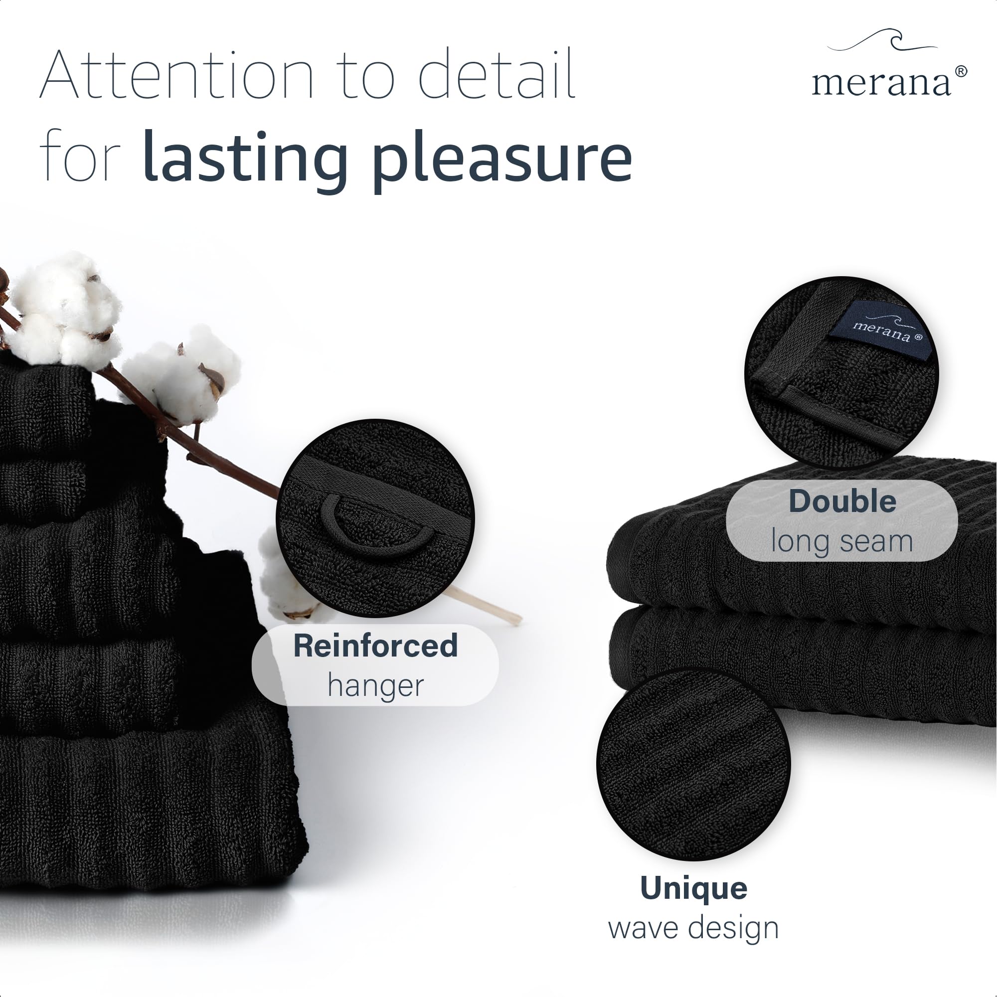 Merana OSLO towel set | quick-drying, soft & lint-free | terry luxury quality | 100% cotton terrycloth | OEKO-TEX | 590 GSM