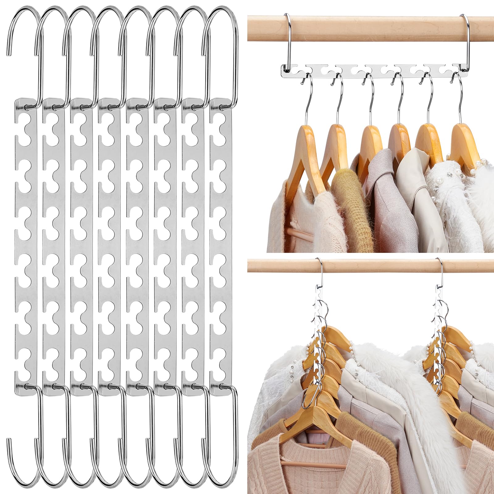 HOUSE DAY Magic Hangers Space Saving Hanger for Wardrobe Clothing Hanger Oragnizer Closet Space Saver Hangers (12 Pack)
