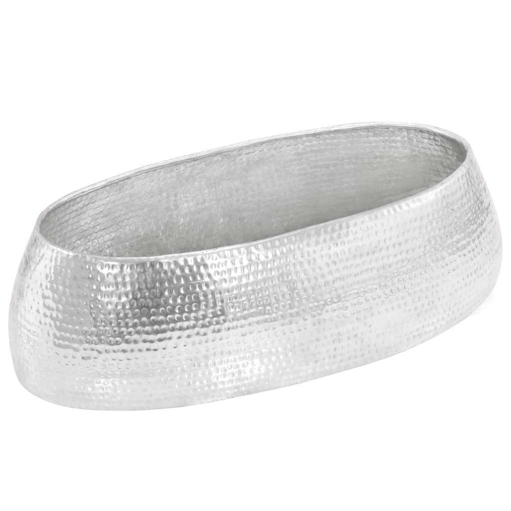 vidaXL Coffee Table Hammered Silver 100x50x28 cm Aluminium