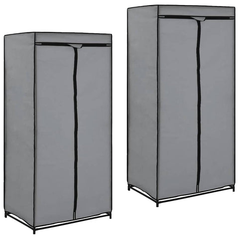 vidaXL Wardrobes 2 pcs Grey 75x50x160 cm