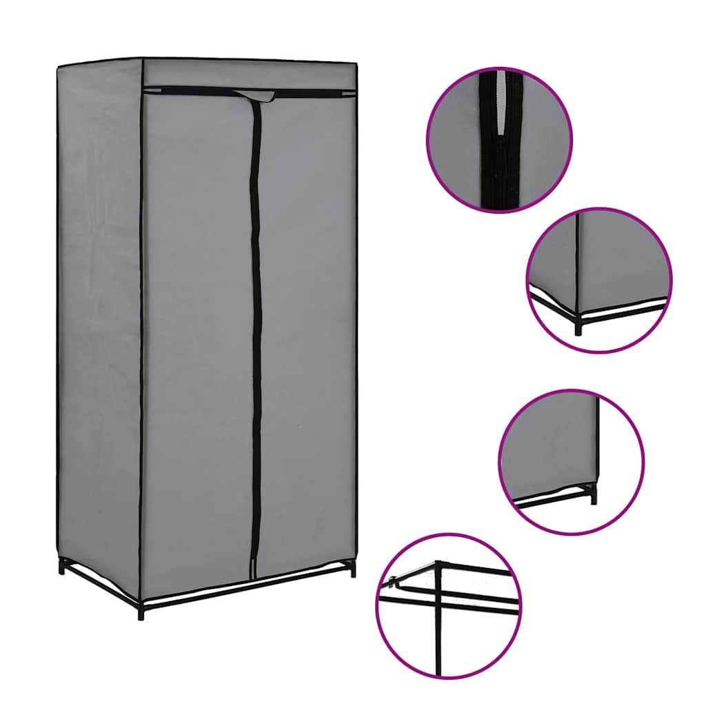 vidaXL Wardrobes 2 pcs Grey 75x50x160 cm