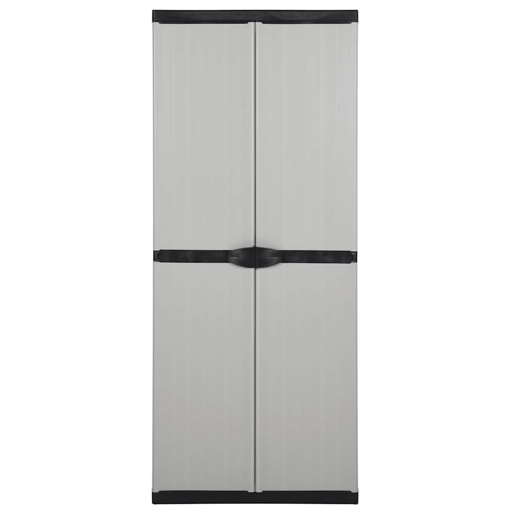 vidaXL Garden Cabinet | Grey and Black | PVC and PP (Polypropylene) | Medium