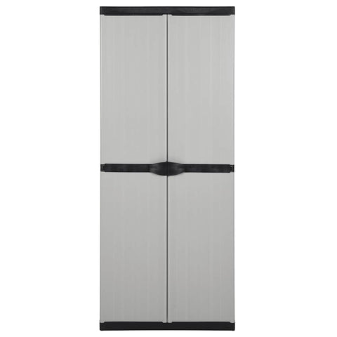 vidaXL Garden Cabinet | Grey and Black | PVC and PP (Polypropylene) | Medium