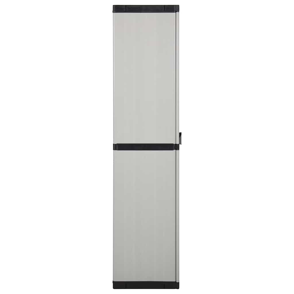 vidaXL Garden Cabinet | Grey and Black | PVC and PP (Polypropylene) | Medium