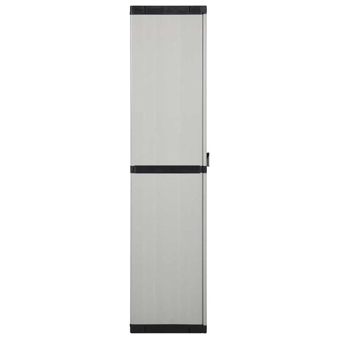 vidaXL Garden Cabinet | Grey and Black | PVC and PP (Polypropylene) | Medium