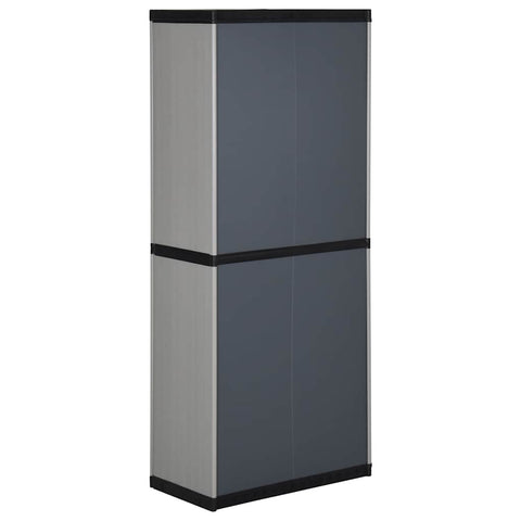 vidaXL Garden Cabinet | Grey and Black | PVC and PP (Polypropylene) | Medium
