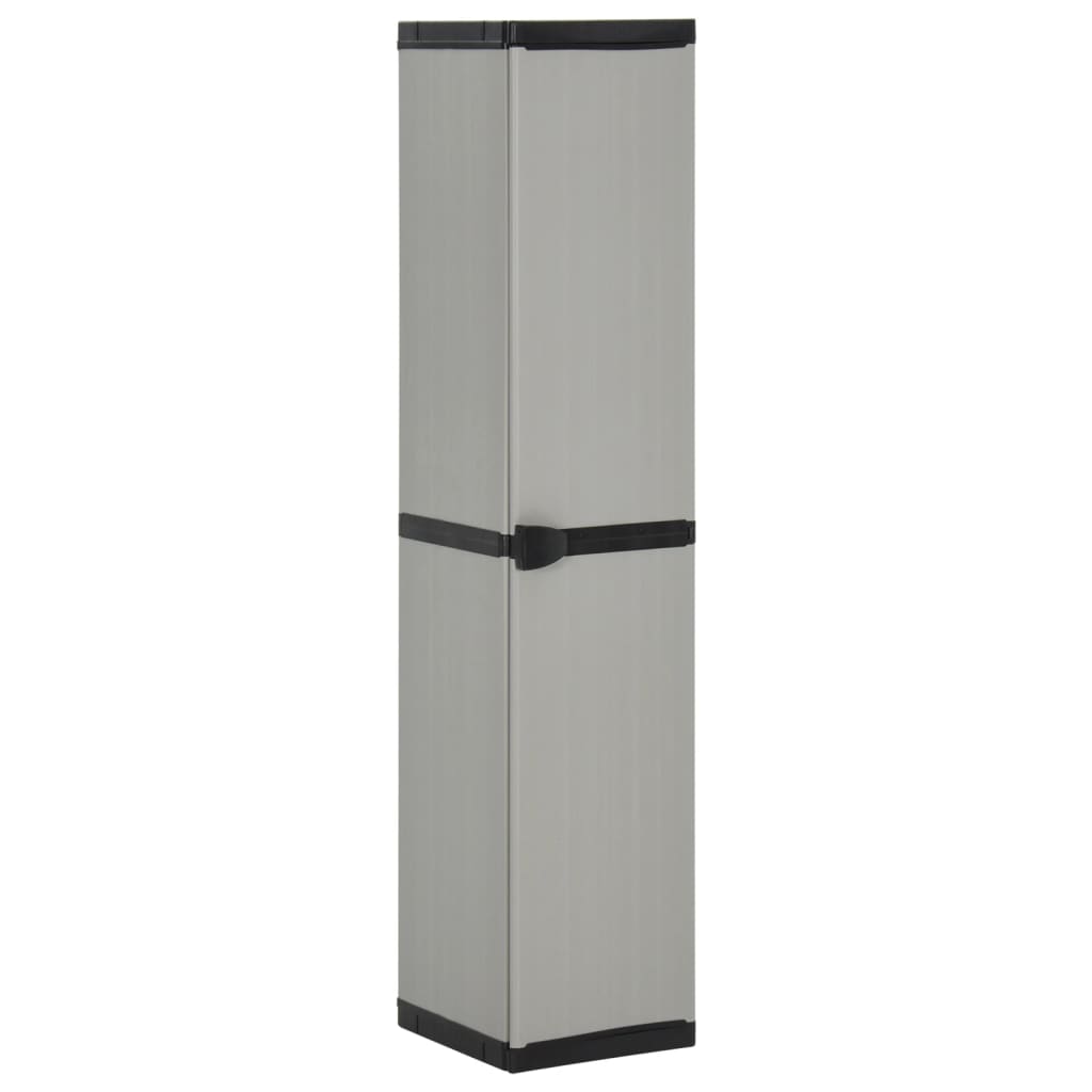 vidaXL Garden Storage Cabinet | Grey and Black | PVC, Polypropylene | Medium