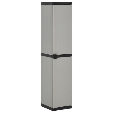 vidaXL Garden Storage Cabinet | Grey and Black | PVC, Polypropylene | Medium