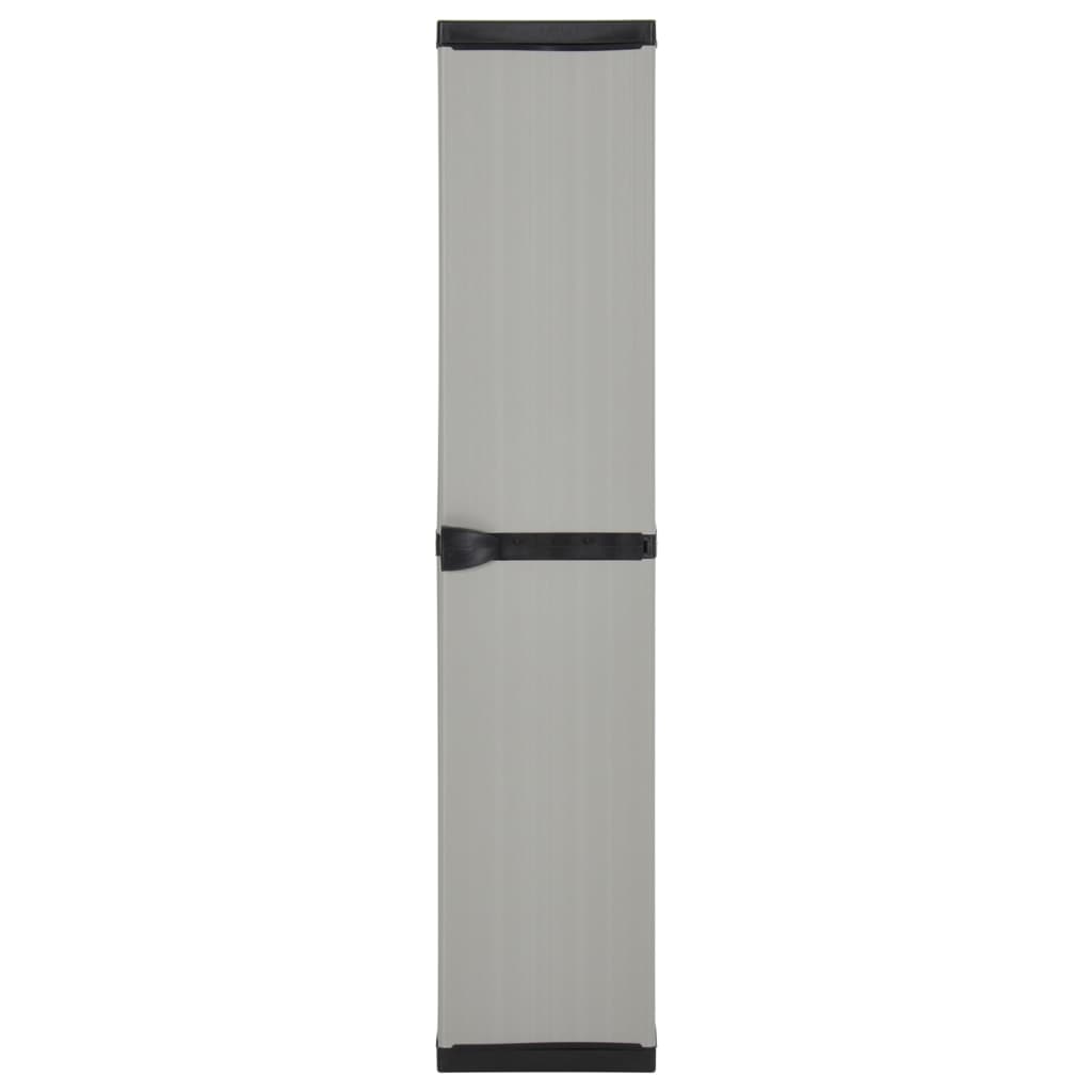 vidaXL Garden Storage Cabinet | Grey and Black | PVC, Polypropylene | Medium