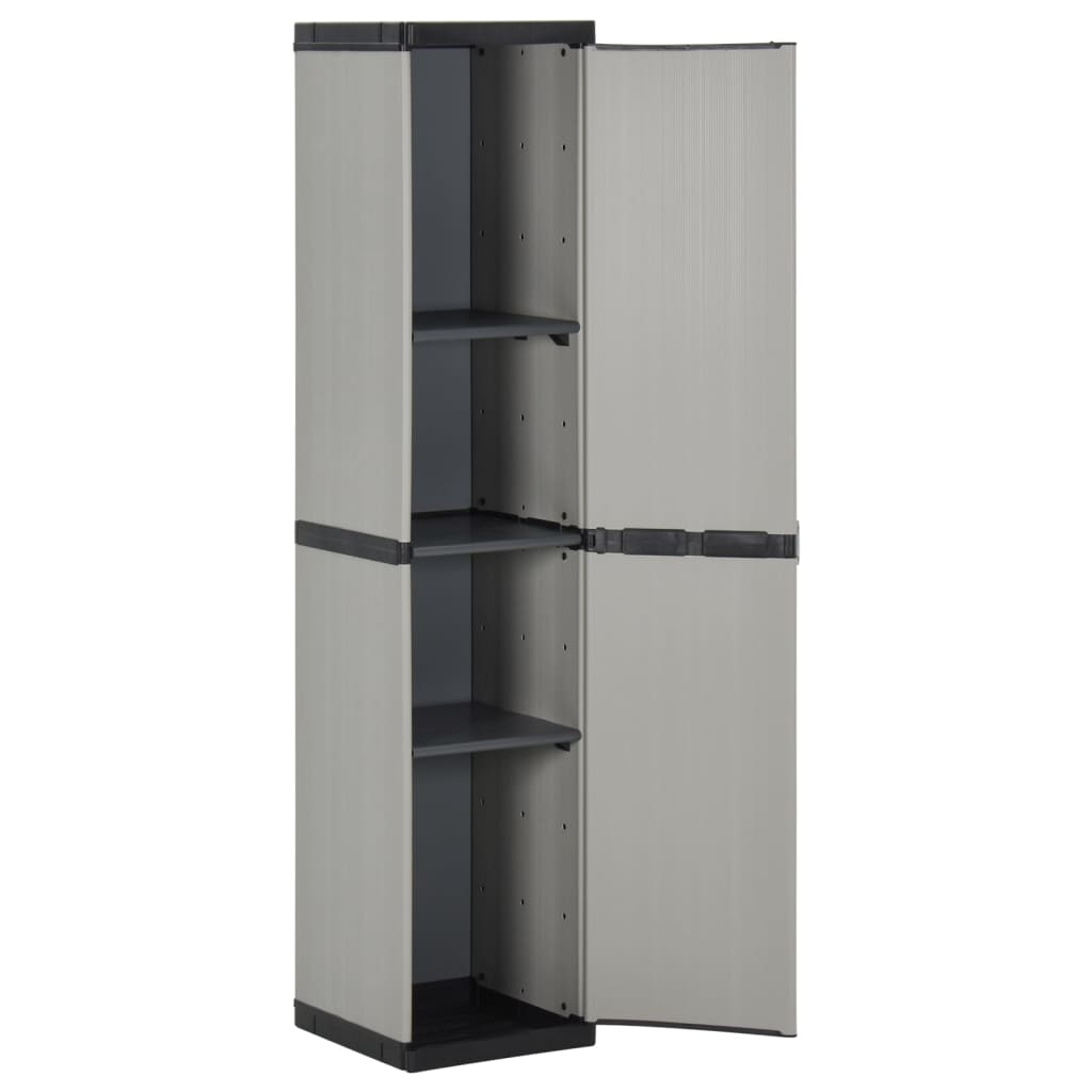 vidaXL Garden Storage Cabinet | Grey and Black | PVC, Polypropylene | Medium