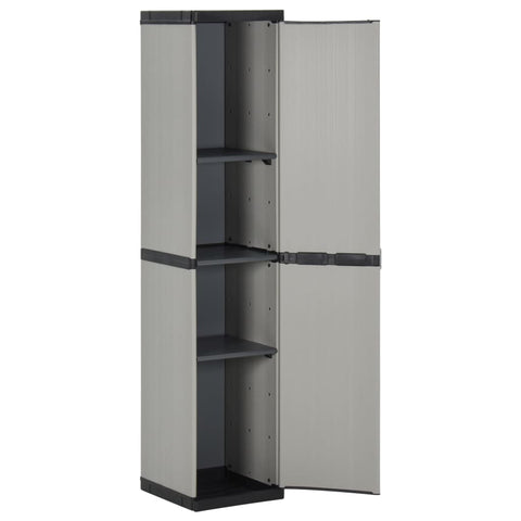 vidaXL Garden Storage Cabinet | Grey and Black | PVC, Polypropylene | Medium