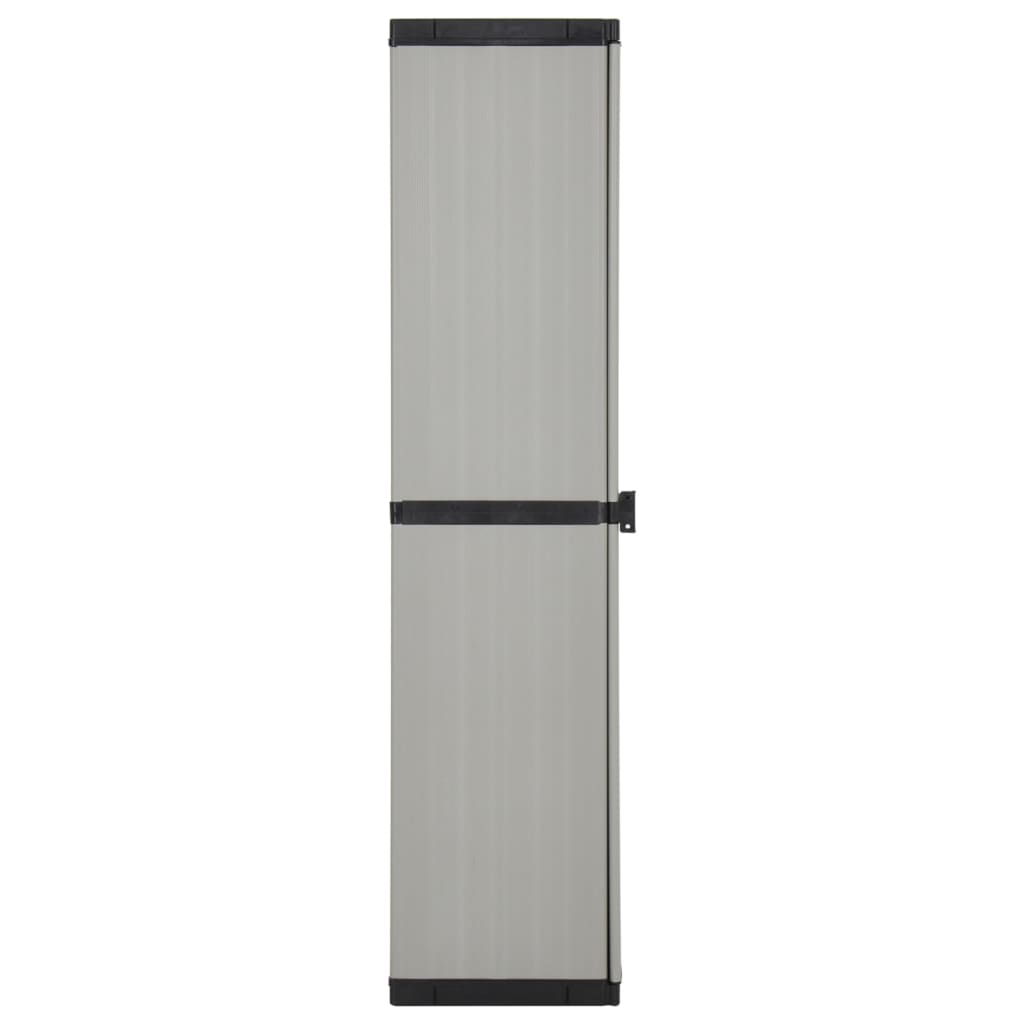 vidaXL Garden Storage Cabinet | Grey and Black | PVC, Polypropylene | Medium