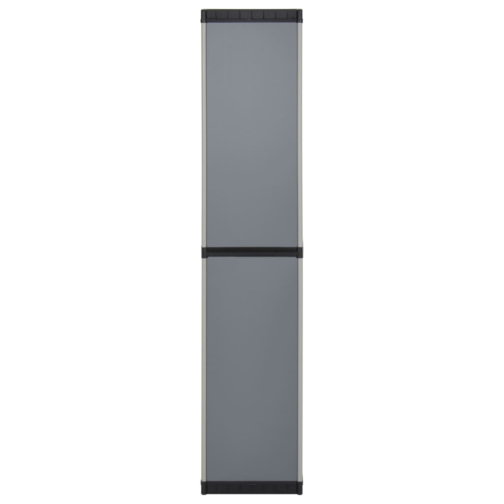 vidaXL Garden Storage Cabinet | Grey and Black | PVC, Polypropylene | Medium